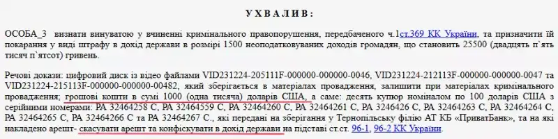 Спроба підкупу поліції у Заліщиках: матір водія отримала вирок і втратила тисячу доларів