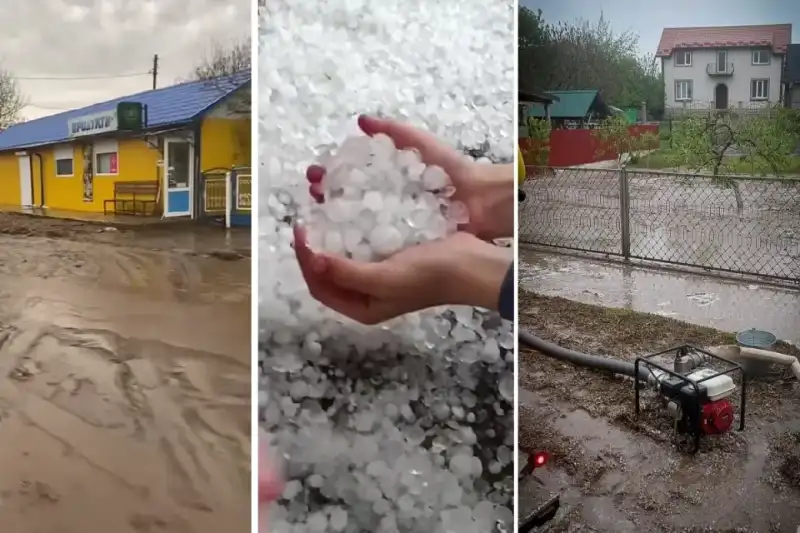 Злива з градом пошкодила господарства на Тернопільщині: підтоплення, знищені городи та загибла птиця