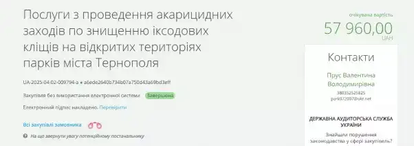У парках Тернополя проведуть обробку від кліщів: коли, де і хто це робитиме